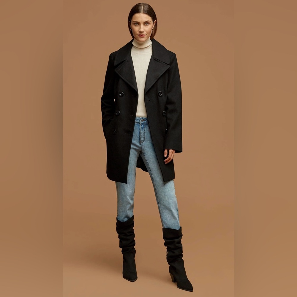 Anne Klein Double Breasted Wool Coat